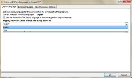 เปลี่ยนเมนูไทยใน office 2007