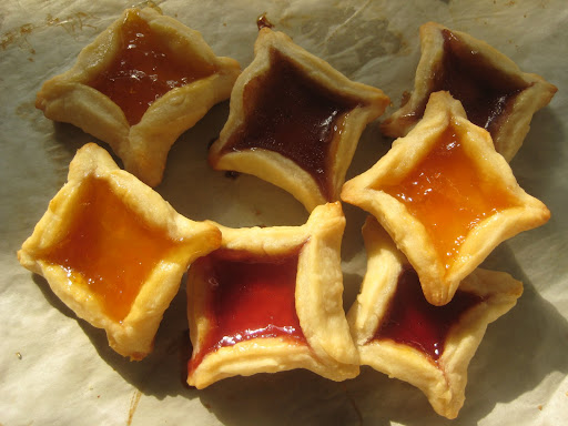A beautiful assortment of jams and jellies give these cookies a bit of a stained glass effect.