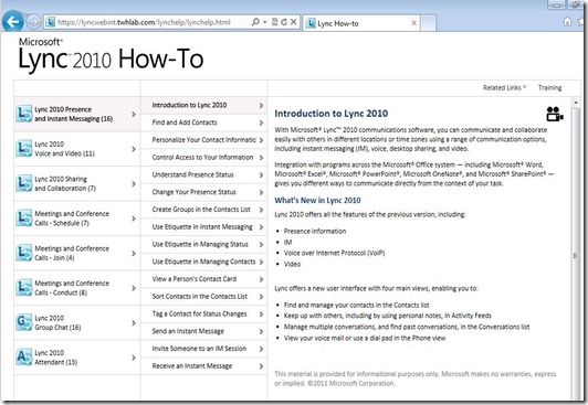 Lync How To - default website