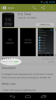 Android wishlist #2: Battery usage displayed in PlayStore Android wishlist #2: Battery usage displayed in PlayStore