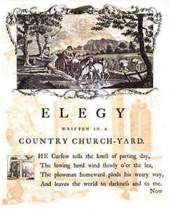 c0 First page of Gray's Elegy Written in a Country Church 
