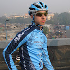 18 year young Khalid Bounida new on the Marco Polo Cycling Team, here before the start at the Mumbai Cyclothon in India. (Photo: Remko Kramer)