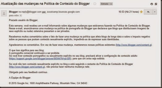 Blogger volta atrás Blogger volta atrás