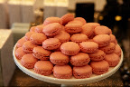 Pink macarons were served to guests on Wednesday night's event. Pink macarons were served to guests on Wednesday night's event.