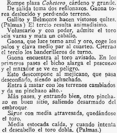 1914-04-21 (p. 22 ABC) Sevilla 1º toro Gaona Cohetero