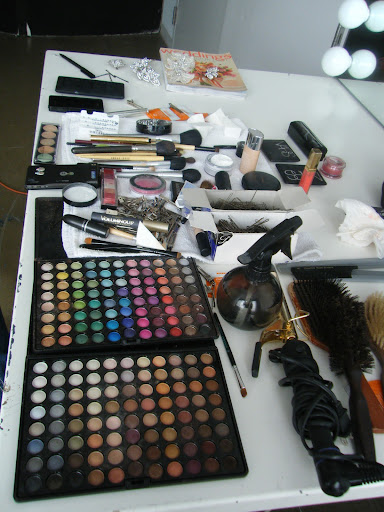 Sadah's impressive makeup spread.