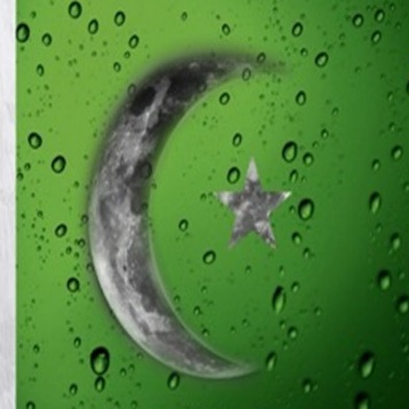 Water drops coming down from Pakistani Flag Pic