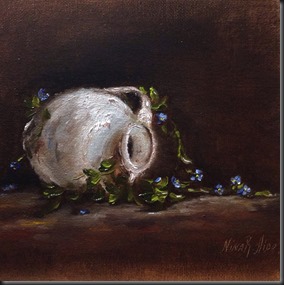 White Jug and Blue Flowers