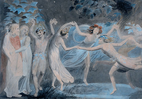 Oberon Titania And Puck With Fairies Dancing 1786 By William Blake, William Blake