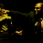 The Water Engine: An American Fable, by David Mamet. Directed by Brian Golden. October 28 - December 19. (l to r) Cassy Sanders, Travis Williams. Photo Credit: Amanda Clifford