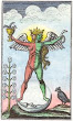 Engraving Of Hermaphrodite From An 18th Century Version Of The Rosarium Philosophorum