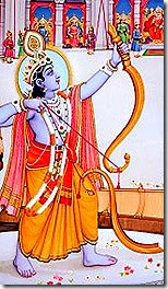 Rama lifting Shiva's bow
