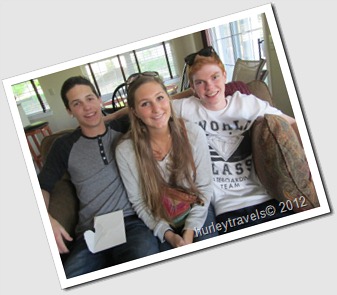 Ben, Caroline and Mikey smile for the April 2012 Birthday Celebration.