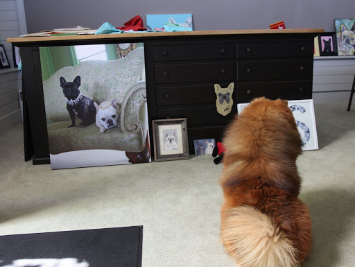 Well here I am in the blog studio and it looks like some kind of museum for Francesca and Sharkey!