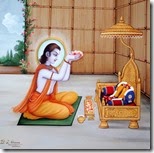 [Bharata meditating on Rama's sandals]