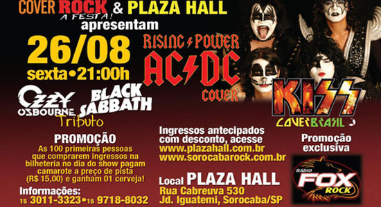 Cover Rock - Plaza Hall - dia 26/08