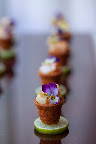 How adorable are his edible flower pots?!