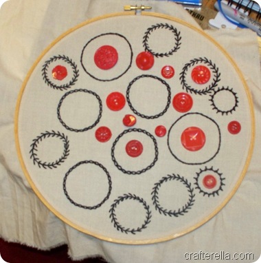 embroidered button display
