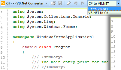 Convert C# to VB.NET Code and Vice Versa