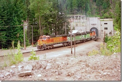 259160543 BNSF C44-9W #4917 emerging from the East Portal of the Cascade Tunnel at Berne, Washington in 2002