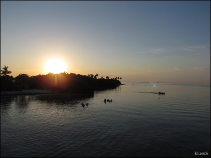 sunset from bridge overlooking Sunshine Key beach