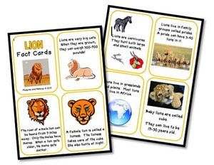 Free Printables Lion Fact Cards Free Printables Lion Fact Cards