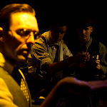 The Water Engine: An American Fable, by David Mamet. Directed by Brian Golden. October 28 - December 19. (l to r) Cody Proctor, Brian Stojak, Dan McArdle. Photo Credit: Amanda Clifford