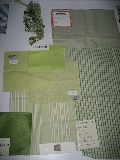 Some green swatches and trim.