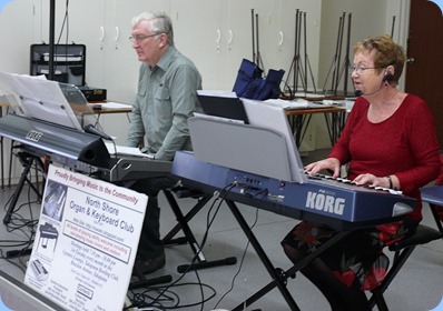 Diane Lyons in full flight singing and playing to the receptive audience. Photo courtesy of Dennis Lyons.