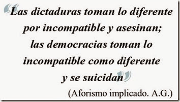 Dictaduras - democracias - Aforismo implicado AG