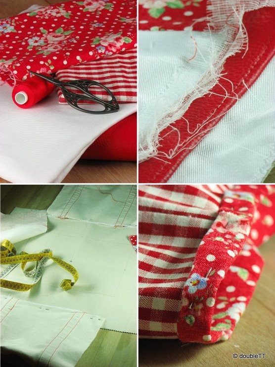 ddots and roses in red bag - how to-1