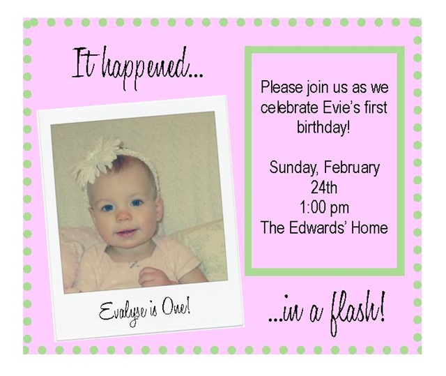 Evie's 1st Bday card 2