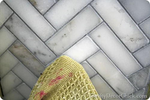 getting grout off tiles