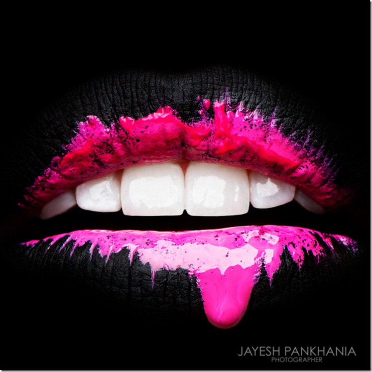 Цвет губ серии Run (Colour Run Lip Series)  (4)Цвет губ серии Run (Colour Run Lip Series)  Jayesh Pankhania,Karla Powell,карла пауэл губы,розовый на чёрном,чёрный и розовый, цвет,зубы, визаж,макияж,мекап,make-up Artist,визажист карла пауэл,красивые губы,яркий акцент
