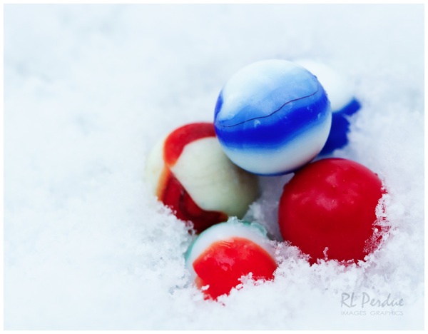 Marbles in snow