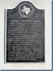 7160 Texas, South Padre Island -  Padre J. Nicolas Balli statue plaque