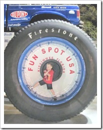 Florida vacation Old town twin in big monster truck tire Florida vacation Old town twin in big monster truck tire