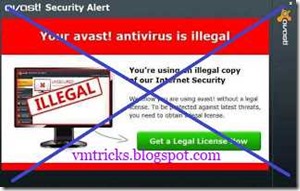 avast illegal license alert_vmtricks