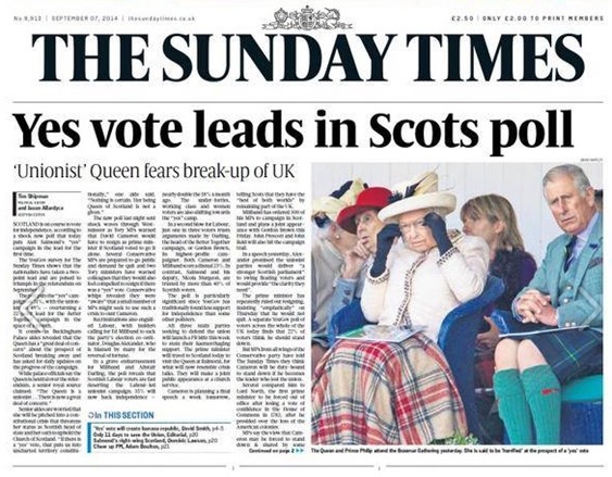 Yes Scotland Sunday Times