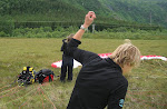 På landing.