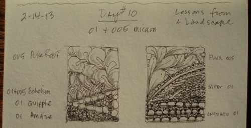 Day  10 sketches pen tip sizes