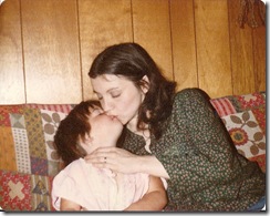 Sarah kissing her mum