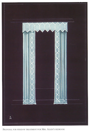 I love seeing original decorator's sketches. This one for a window treatment in Mildred Allen's Upper East Side home. I love seeing original decorator's sketches. This one for a window treatment in Mildred Allen's Upper East Side home.