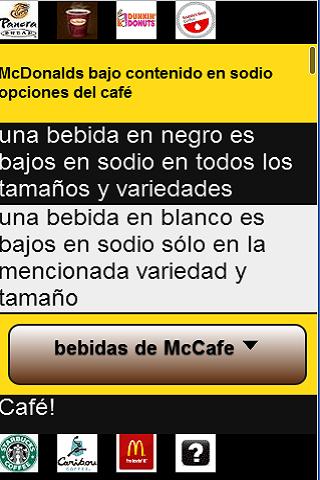 Bajo en Sodio Opciones de Cafe