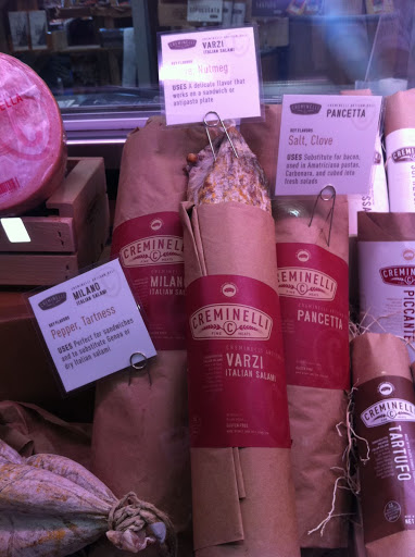 Artisan salami and deli meat producer Creminelli Fine meats tempted us with thin, tender slices of Italian Finocchiona, which has lots of flavorful fennel seeds. Artisan salami and deli meat producer Creminelli Fine meats tempted us with thin, tender slices of Italian Finocchiona, which has lots of flavorful fennel seeds.