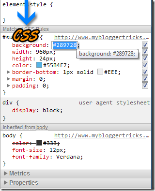 Chrome Css stylesheet