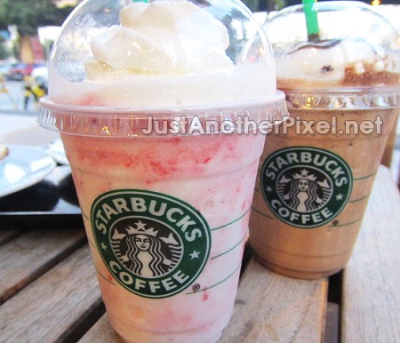Our Starbucks Strawberry and Creme and Mocha Frappuccino - JustAnotherPixel.net