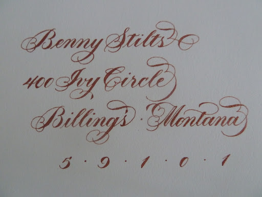 The beautiful handiwork of Cheryl Tefft of Calligraphics.
The little decorative 