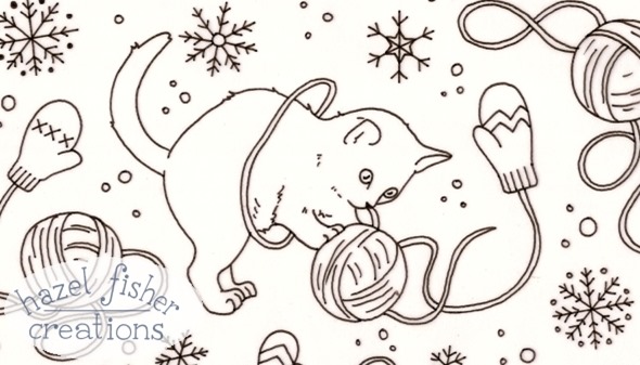 2014 December 06 Kittens with Mittens line drawing 1