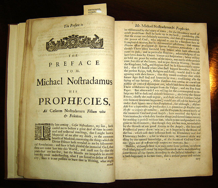 Nostradamus Book Cover, Nostradamus